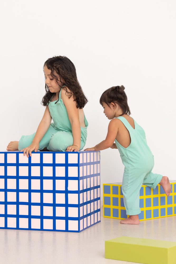 Organic Play Overalls - Seafoam