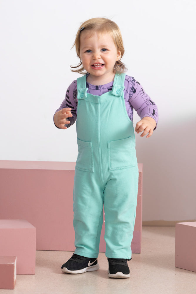 Organic Play Overalls - Seafoam