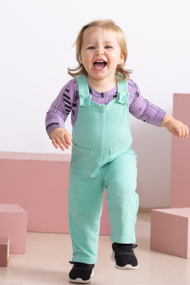 Organic Play Overalls - Seafoam